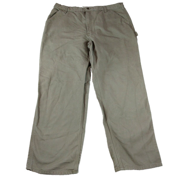 Carhartt Carpenter Pants 40x32‎ Beige Canvas Dungaree Straight Leg Workwear - Picture 1 of 15